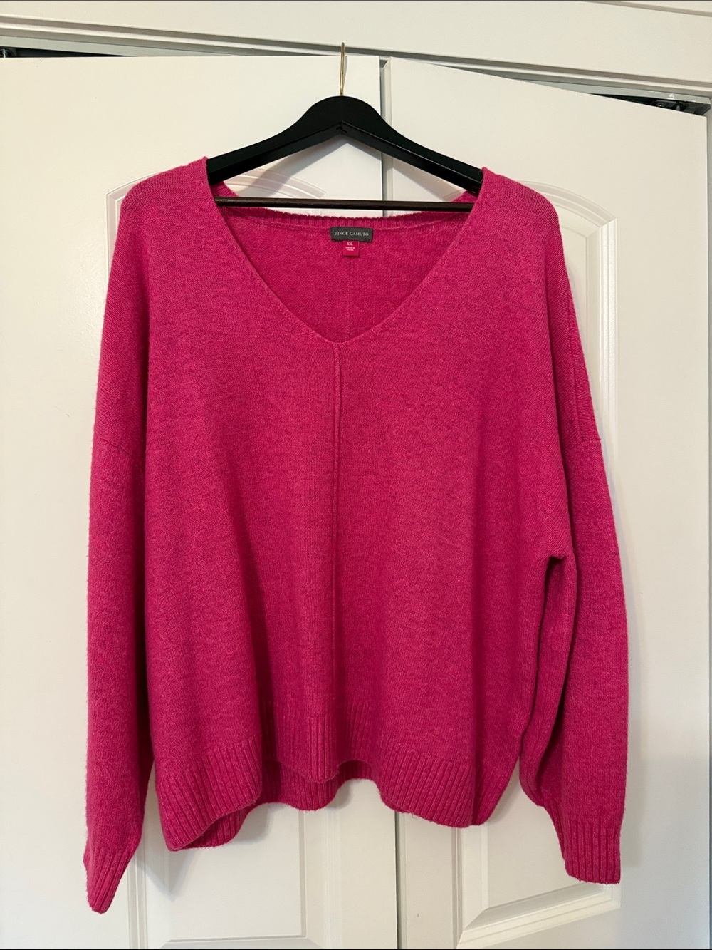 Vince Camuto Bright Fuchsia V-Neck Sweater